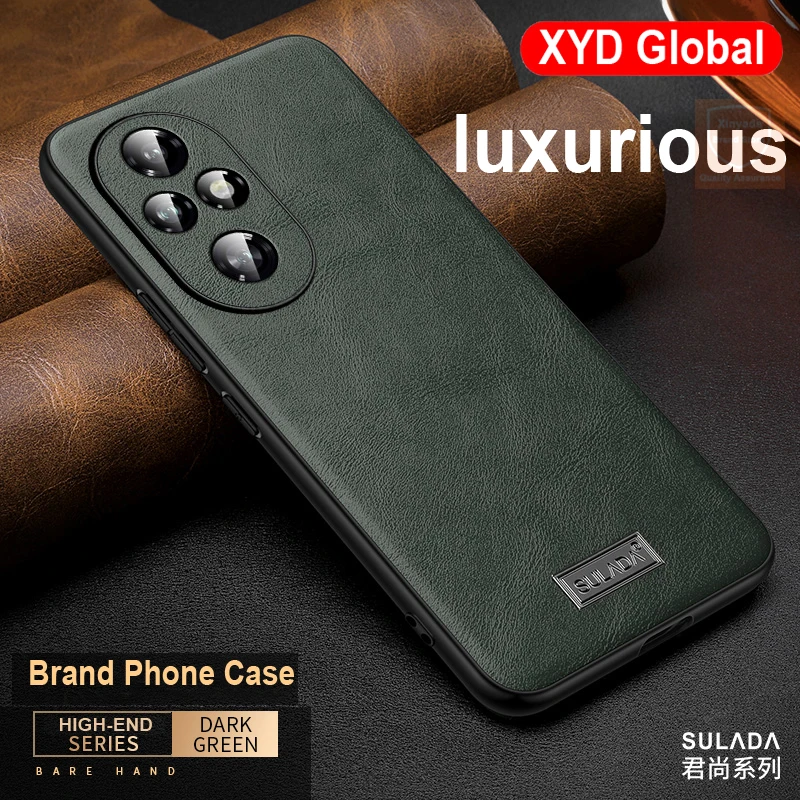 For Honor 200 Pro Case Genuine Leather High end Brand Phone Back Case For Honor 200 Pro Cover Bumper Shell Luxury Skin Armor Bag