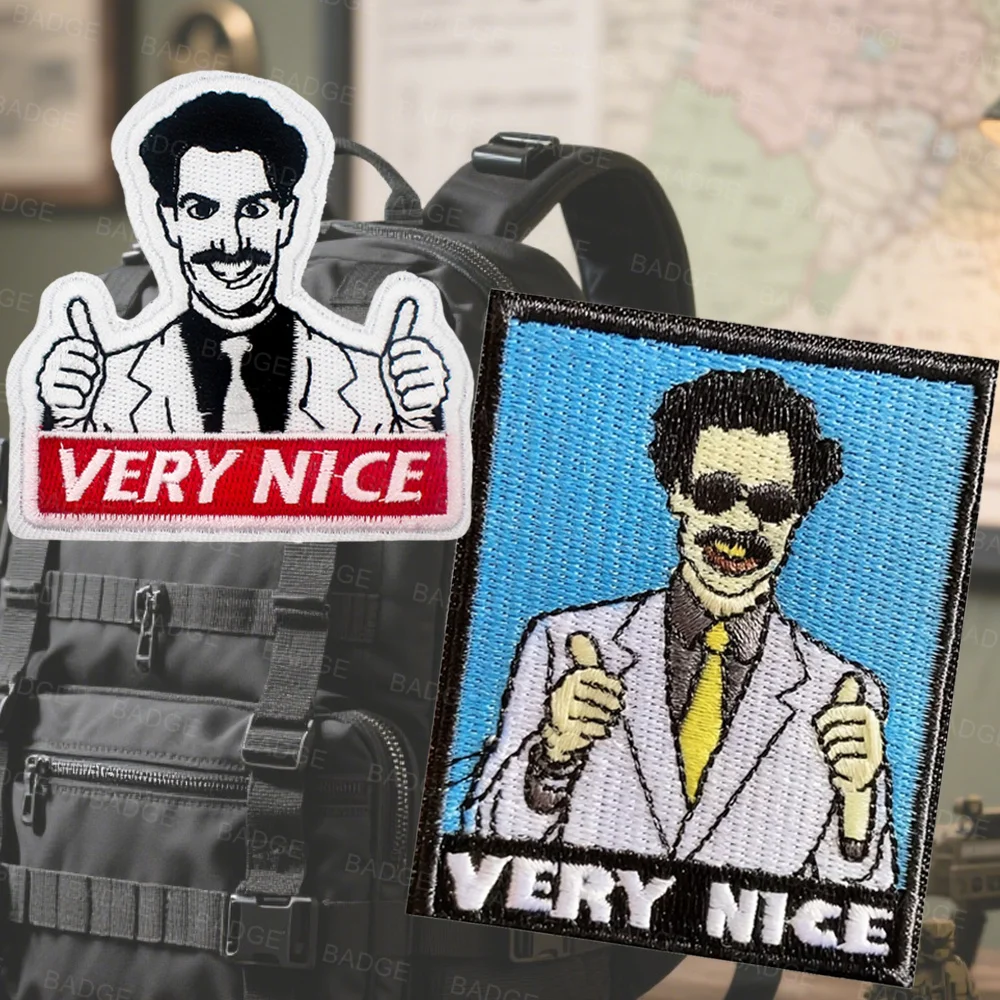Inspiration Patch Embroidery Very Nice Thumb Up Man Person Armband Hook Loop Tactical Emblem For Backpack Vest Helmet Uniform