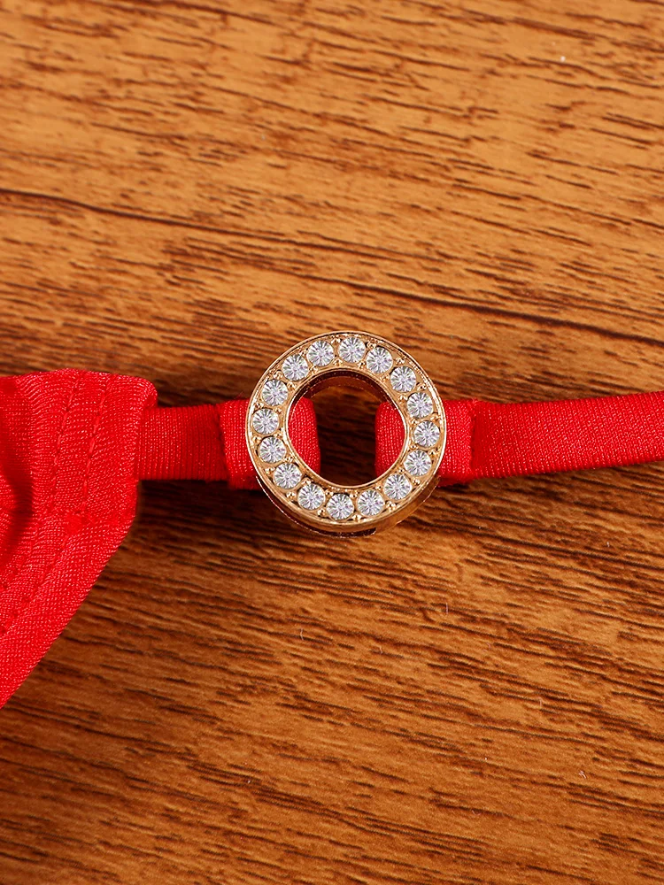 ZRTAK Underwire Bikinis Sexy String Swimsuit Red Swimwear Women Bathing Suit Summer Beachwear Rings Bandage Bikini Set