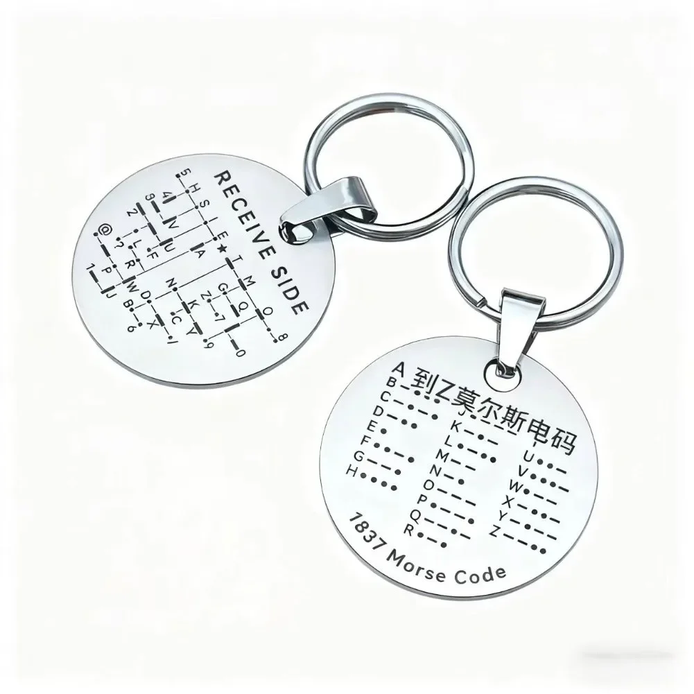 CW Training Coin Stainless Steel For For Morse Code Practice Keychain For Amateur Radio CW Learning Tool Portable For For Walkie