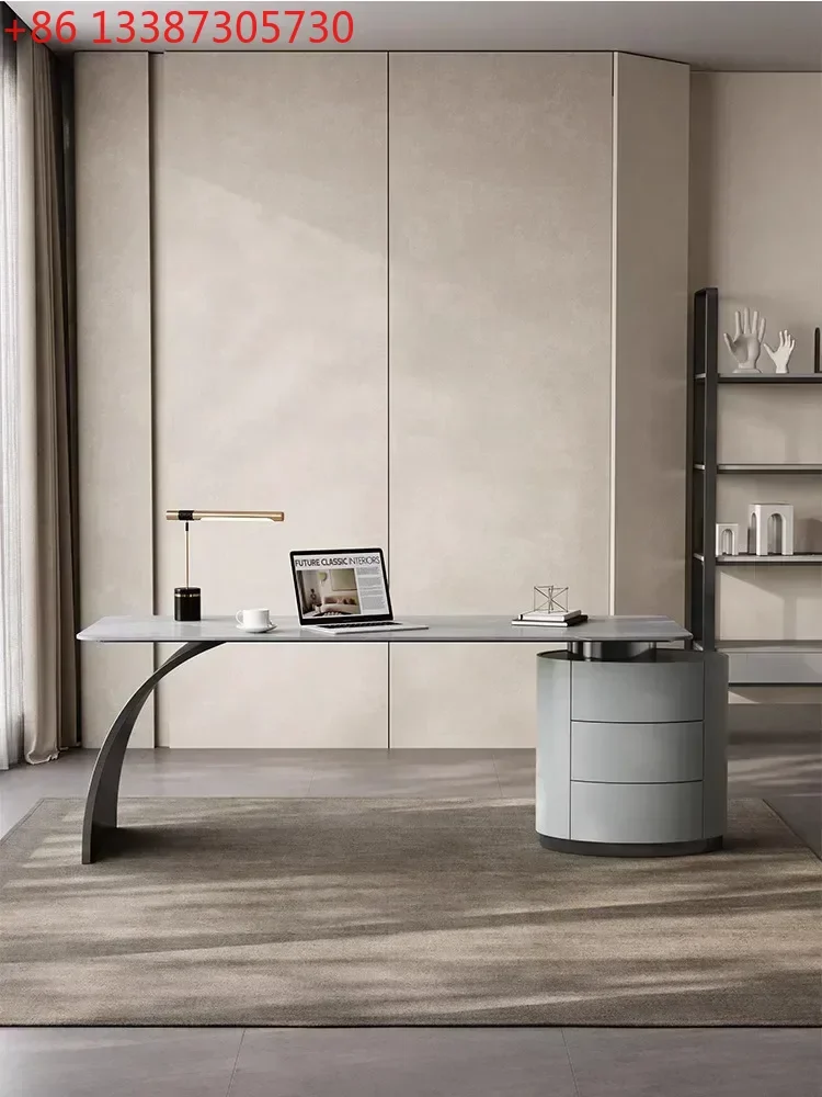 

Письменный стол X Bright Stone Plate: дизайнерский компьютерный стол класса люкс, интегрированный офисный стол