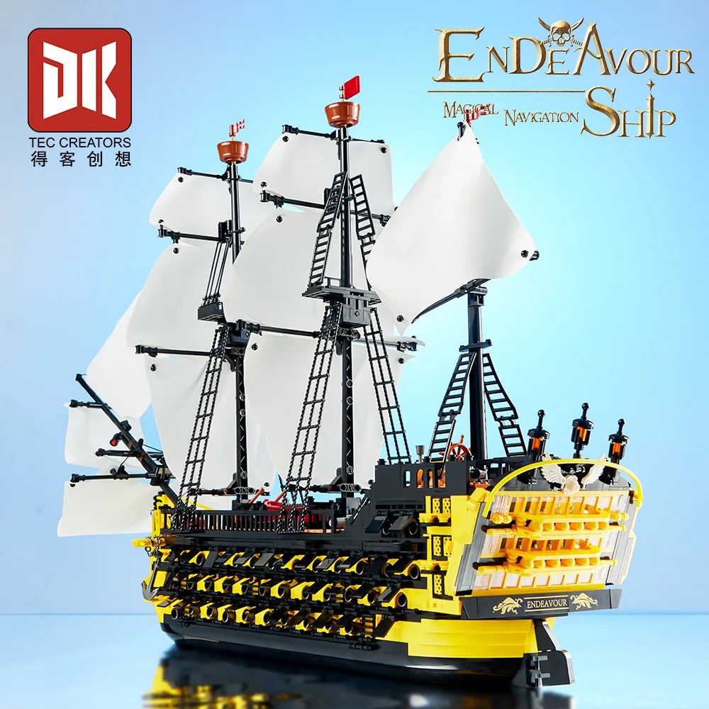 AUF LAGER MOC Idee Klassische Filme Piratenschiff Endeavour Bausteine Ziegel Montage DIY Spielzeug für Jungen Weihnachtsgeschenk Set