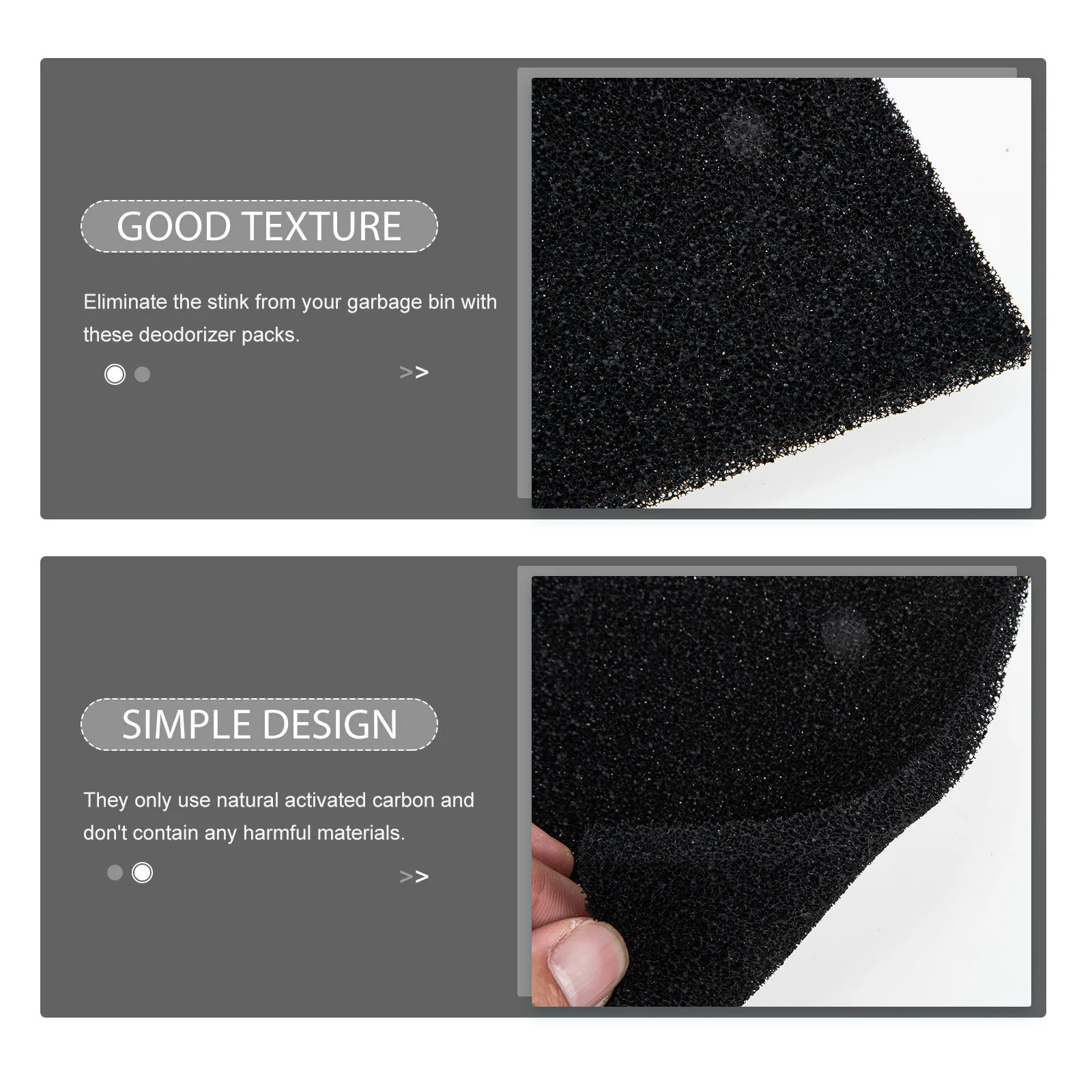 

10Pcs Trash Can Deodorizer Activated Carbon Odor Filter Pads Natural Trash Can Odor Remover Supplies