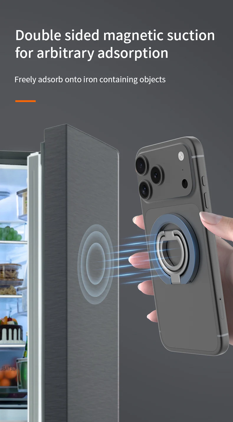 2026 Neuer doppelseitiger magnetischer Handyhalter für MagSafe, 360-Grad-drehbarer, faltbarer Magnetständer für iPhone 17, 16, Samsung – Detail 9