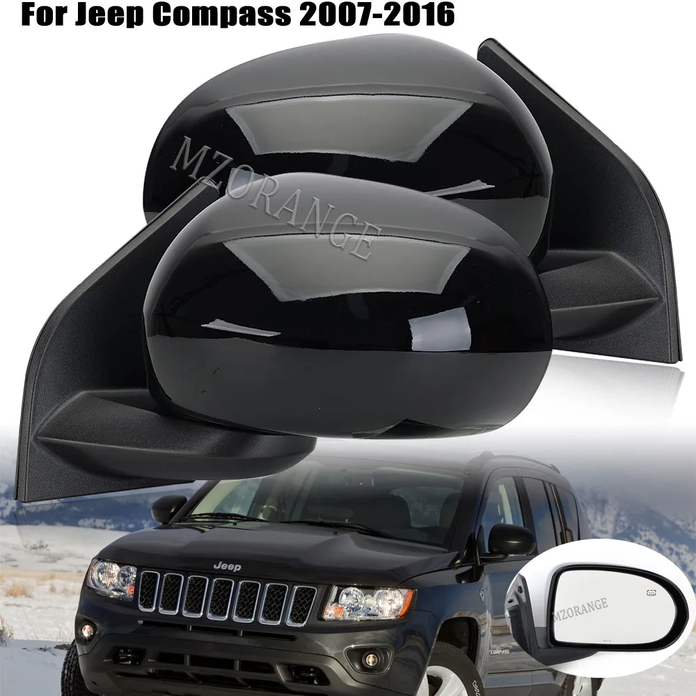 

Side Mirror For Jeep Compass 2007-2016 Door Wing Glass Heated Lens Mirrors Cover Frame Case Rearview mirror Electrical accessory