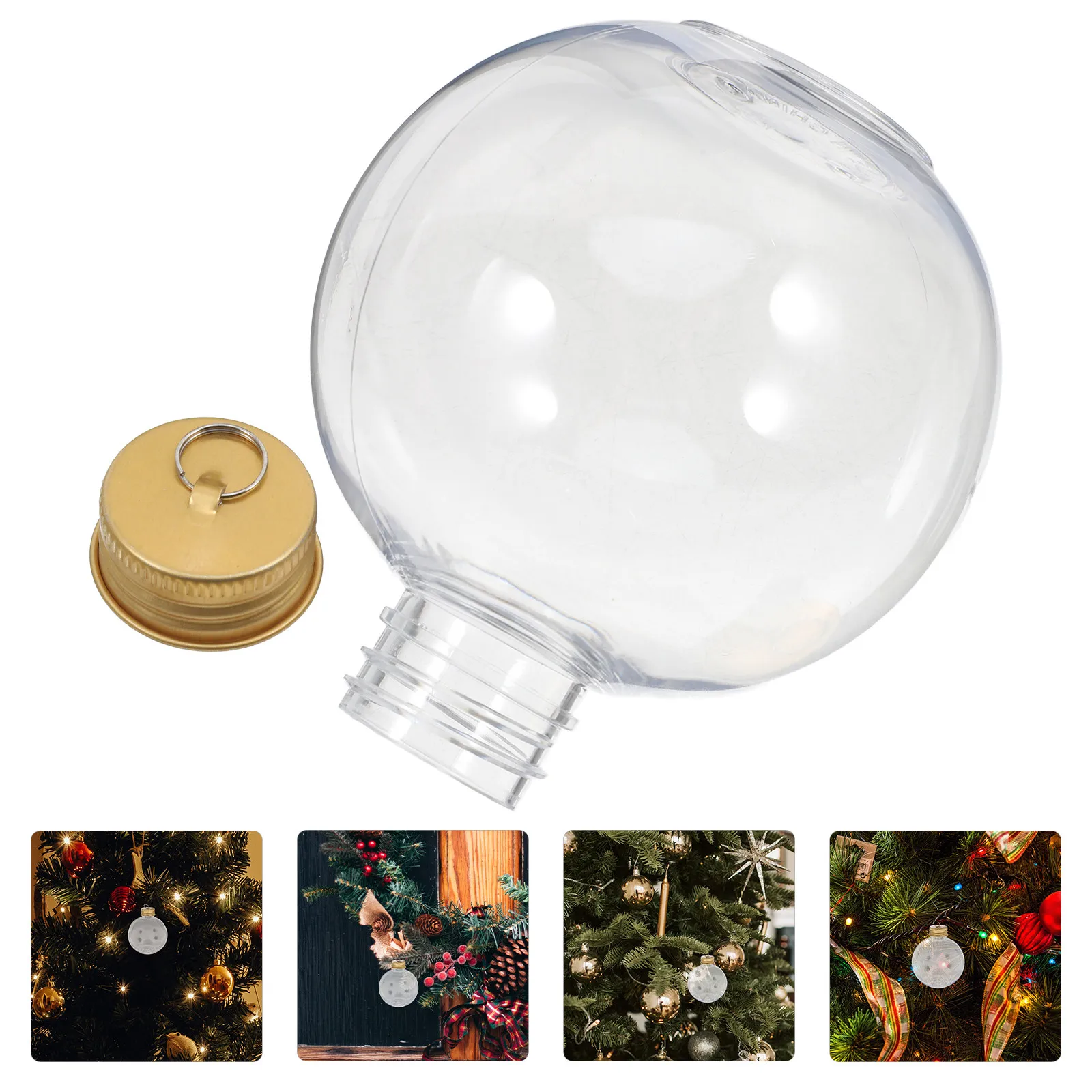 6Pcs Clear Plastic Fillable Ball Bottles Reusable Beverage Containers for Party Favors Holiday Decor Juice
