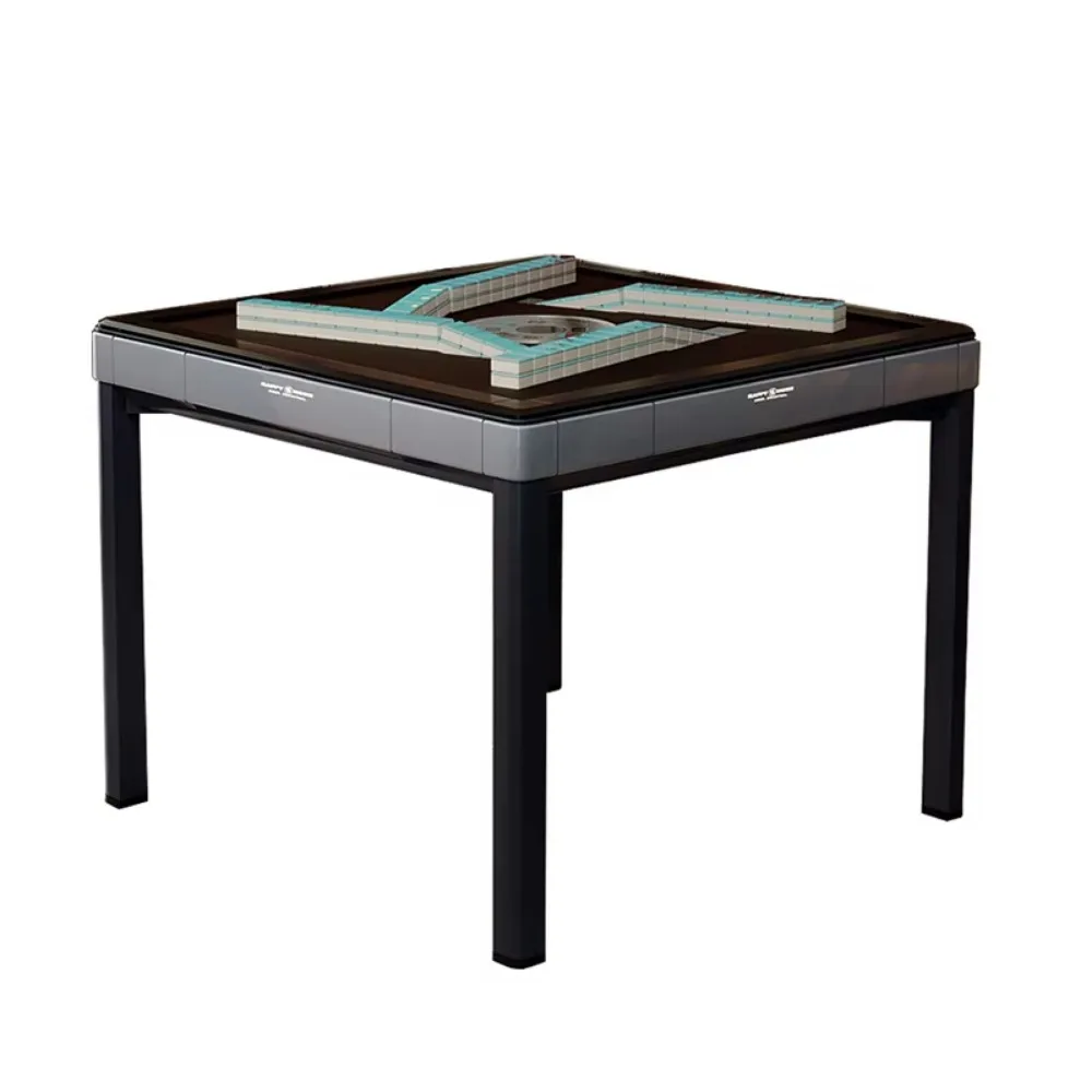 Professional Automatic 4-Player Metal Mahjong Table Quiet Shuffling Machine Folding Legs Luxury Electronic Home Entertainment