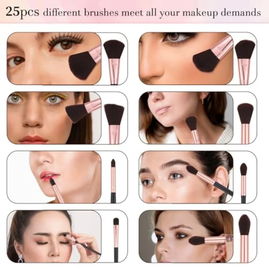 47本メイクブラシセット 多機能コスメツール プロ仕様メイクブラシ コスメバッグ付き 女性・女の子向け