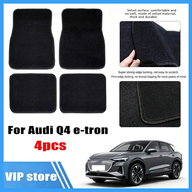 

4pcs Car Floor Mats All-Weather Easy To Clean Durable Anti-Slip Interior Protection Floor Liners For Audi Q4 E-tron Accessories