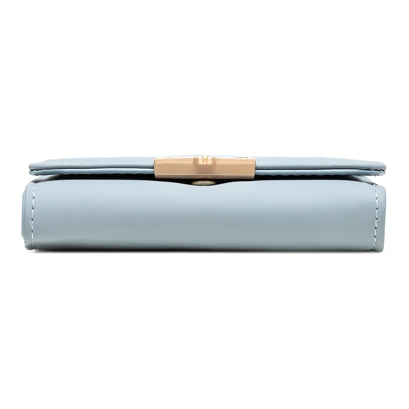 2023 new women\'s short purse Japanese and Korean PU soft hardware buckle simple trend everything niche large capacity handbag pu