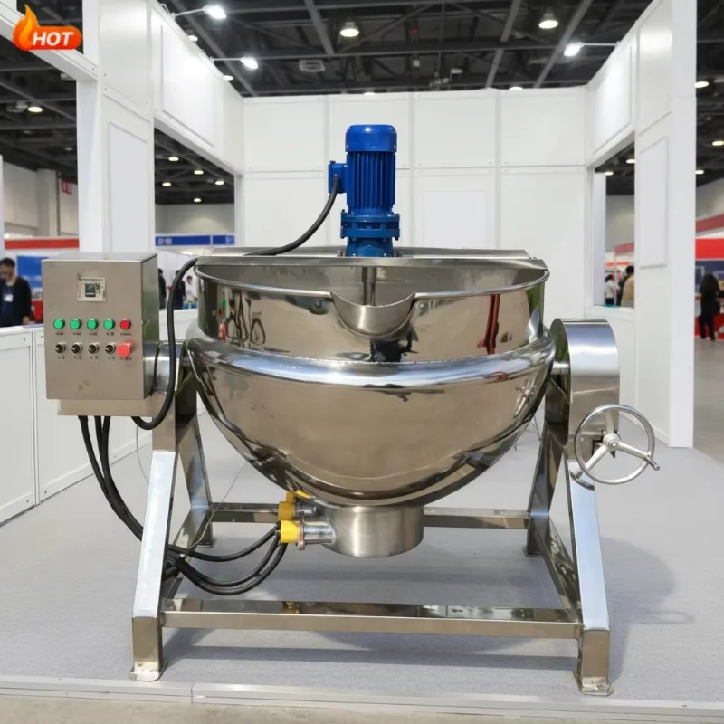 Commercial Jacketed Kettle Gas Electric Steam Heat Fast Heating for Porridge Noodle Soup Bone Broth Cooking Stew Custom