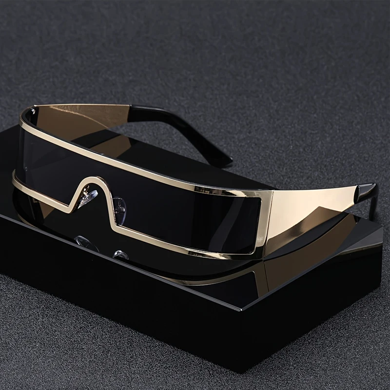 Hochwertige Herrenbrille im Cyberpunk-Stil, modisches Design mit schmalem Rahmen Future Tech, geeignet für Partys und Geschenke