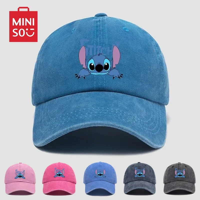 

Stitch Baseball Caps Miniso Disney Cartoon Anime Figures Casual Hat Breathable Sun Hats Adjustable Peaked Cap Unisex Adult Gifts