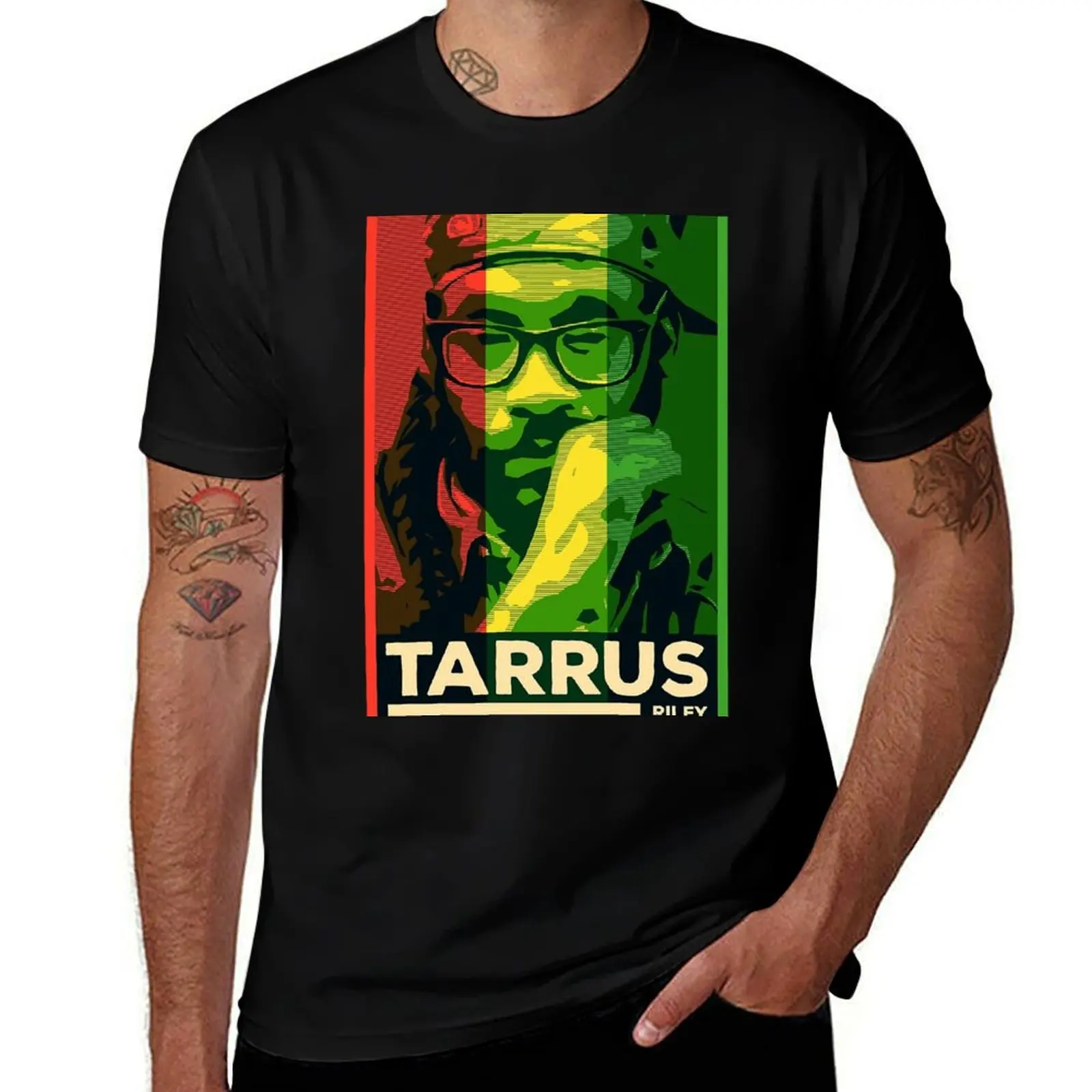 

Famous Jamaican Reggae Singer Tarrus Riley, Also Known as RASTA and Reggae Legend T-Shirt t shirt man plain