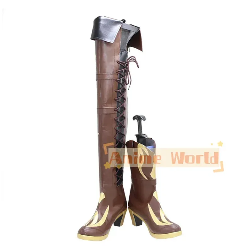 

CyFate Grand Order Fgo Saber Miyamoto Musashi Brown Shoes Cosplay Boots Custom-Made Halloween Carnival Party Props