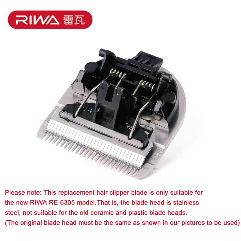 Blade Replacements for Hair Clipper RIWA RE-6305 Only, Professional Barber Trimmer Steel Cutter Head Power Cable Accessories