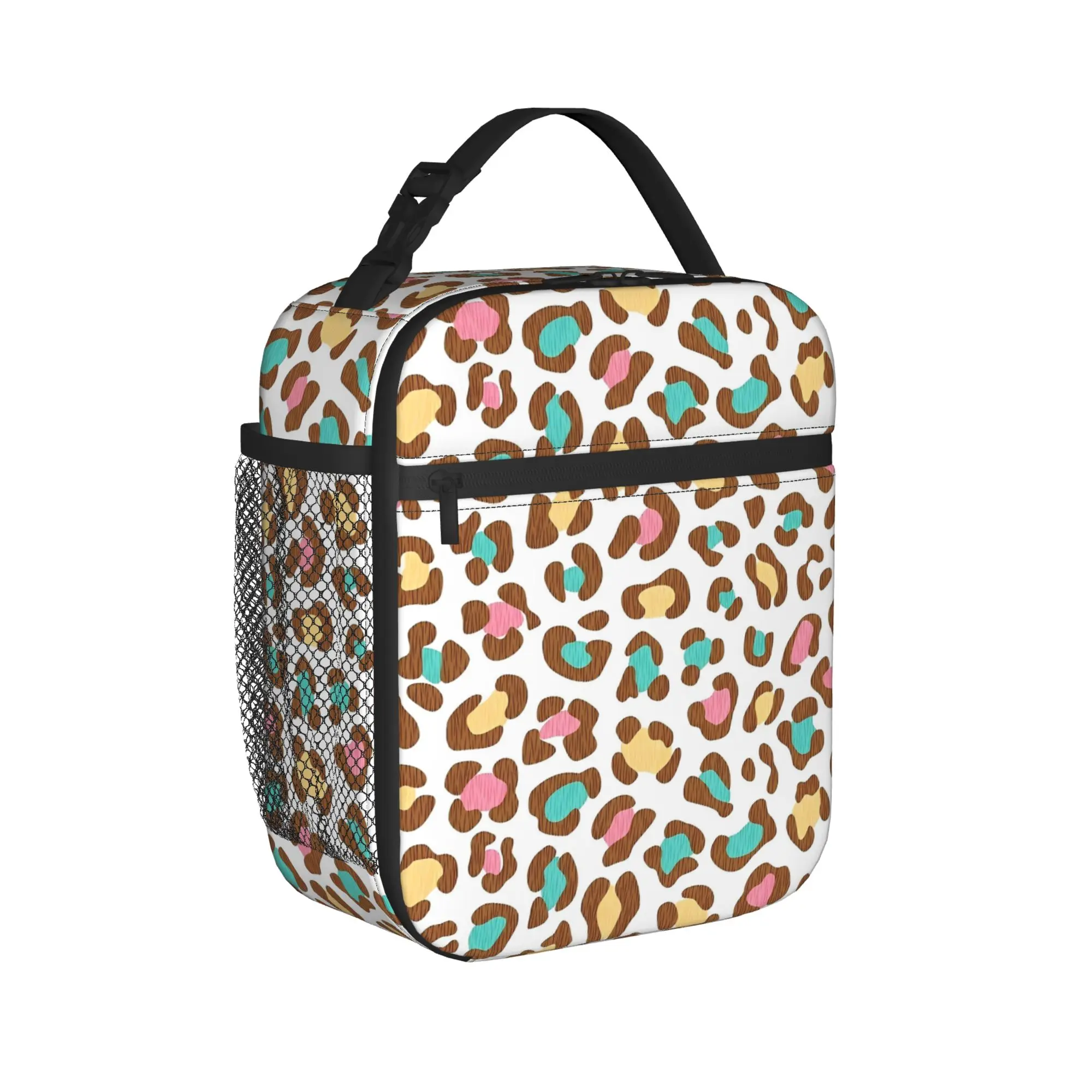 Leopard Ice Cream Thermal Insulated Lunch Bag for Office  Portable Food Bag Cooler Thermal Lunch Boxes