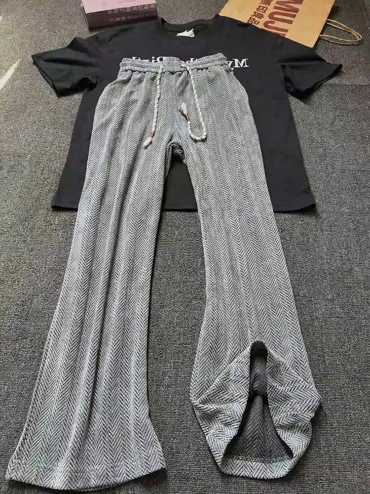 

Мужские спортивные брюки Cleanfit прямого кроя, плотные, с драпировкой, в полоску, модные осенние брюки для подростков и молодежи...