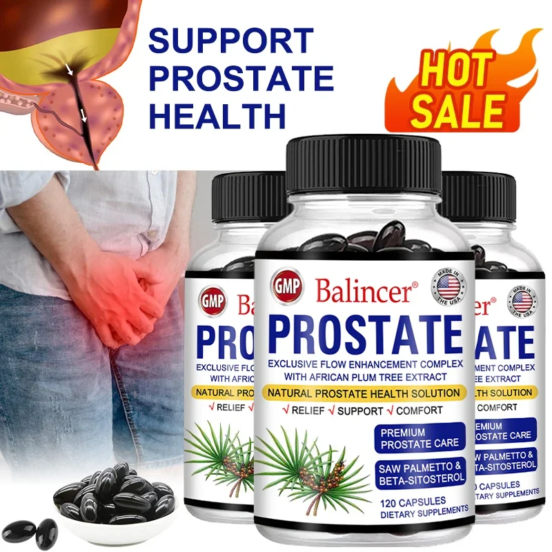 Saw Palmetto Sitosterol Capsules Support Prostate and Urinary Health, Herbal Health Supplement, Hair Growth, Frequent Urinary