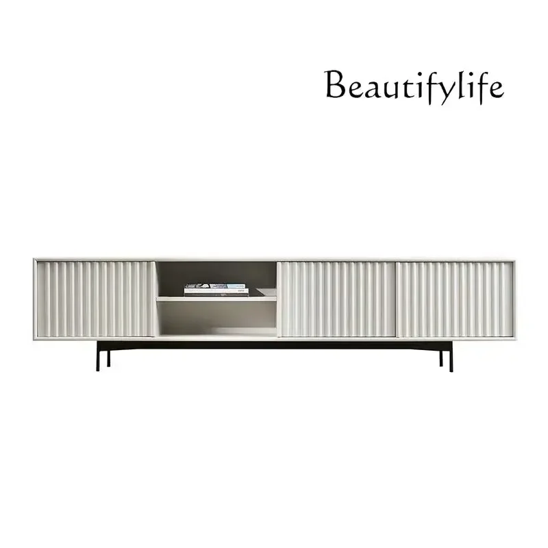 Nordic cream wind solid wood paint TV cabinet creative household simple audio-visual cabinet