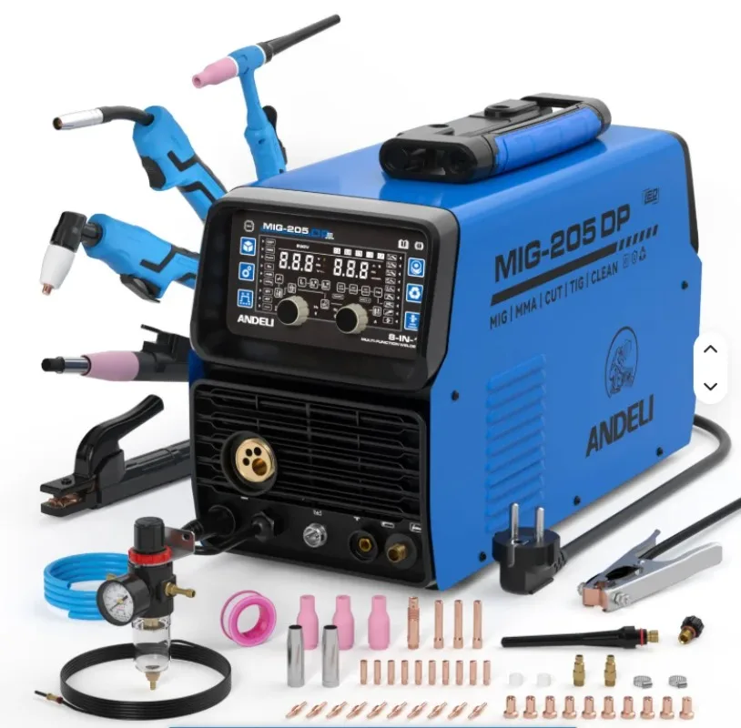 New Arrival: MIG-205DP 10-in-1 Welding Machine (110V/220V) – Supports MIG, TIG, Plasma Cutting, MMA, Flux-Cored, and Cleaning Fu