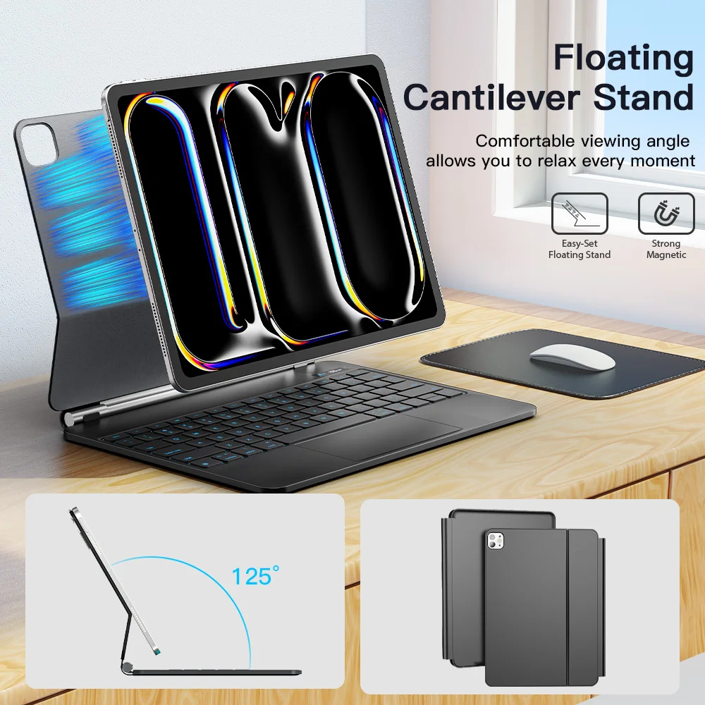 

Magic Keyboard for iPad Pro 12.9 inch 2018-2022 Case for iPad Air 13 inch for iPad Pro 13（M4）2024 Generation Cover Smart Cover