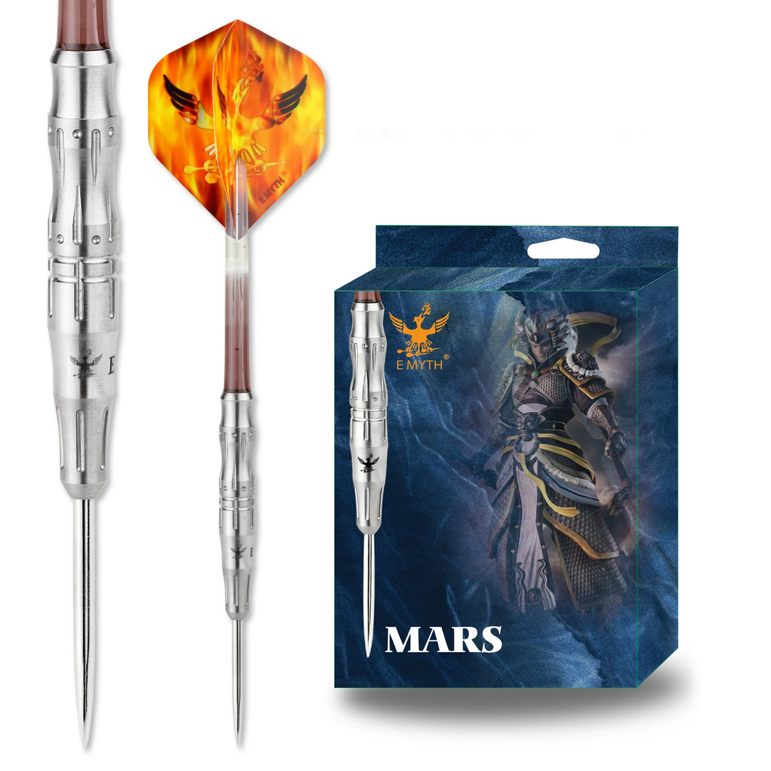 

E MYTH Mars Series 3 pcs/Set 21g 90% Tungsten Silver Drop Resistant Steel Tip Darts for Adult Competition and Play
