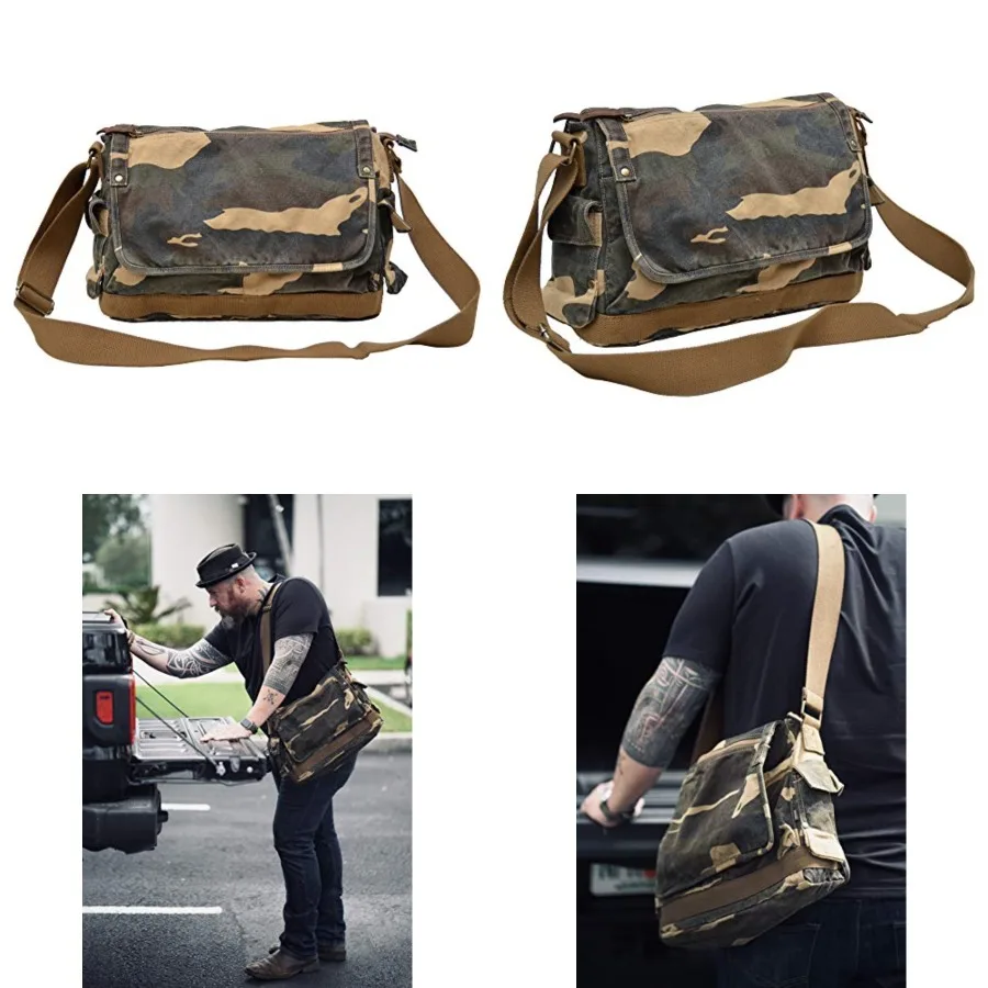 GOOTIUM Canvas Messenger Bag - Vintage Cross Body Shoulder Satchel
