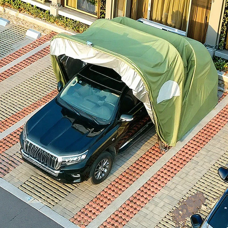 Modern Portable Carport Tent With Top Canopy Cover Heat Treated Metal Frame For Outdoor Car & Motorcycle Parking Garage Storage - view 5