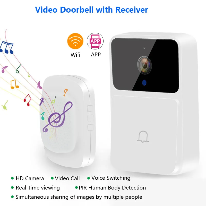 

WIFI видео дверной звонок камера + Dingdong беспроводное ночное видение умный дом безопасности HD дверной звонок двусторонний домофон изменение голоса для дома