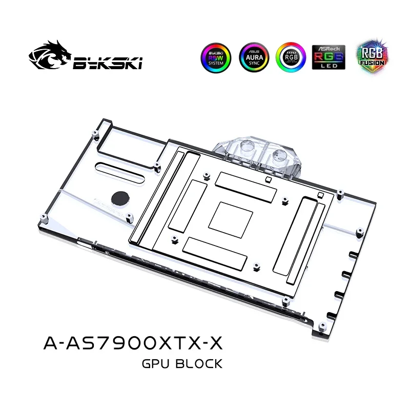 Imagem -02 - Bykski A-sp7900xtx-x Bloco de Água Vga para Sapphire Radeon Rx7900 Xtx Nitro Mais Refrigerador de Placa Gráfica Radiador Gpu 5v Rgb Sync