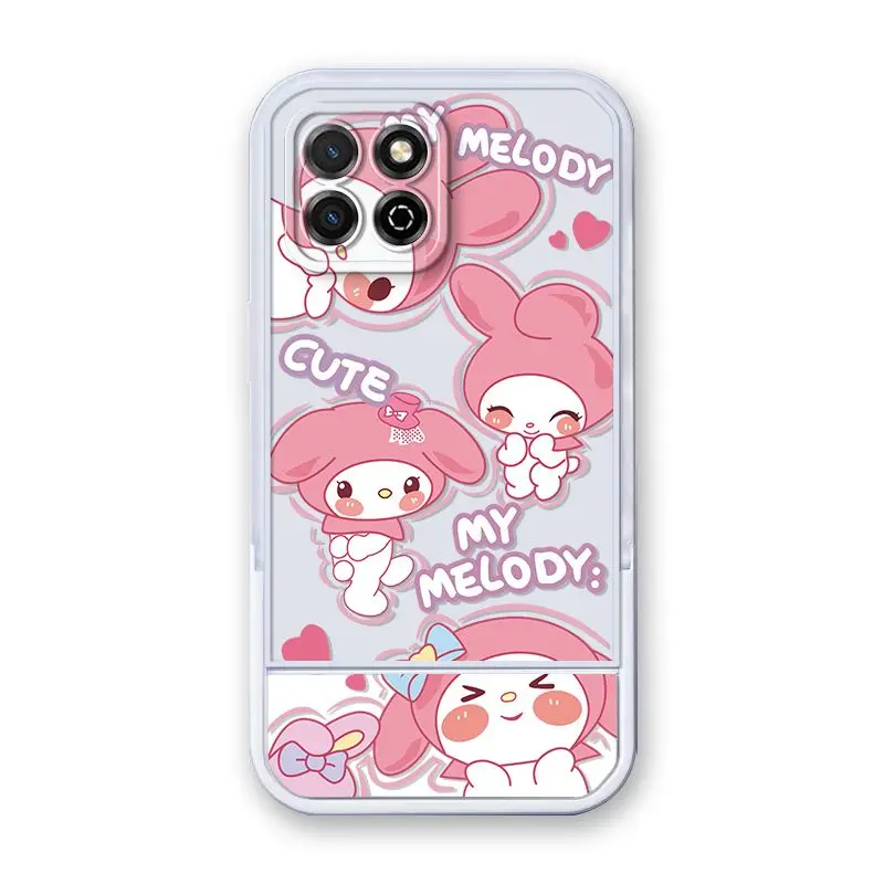 Aoger Sanrio Cinnamoroll kuromi invisible bracket soft shell Phone Case for iPhone 14 12 13 11 Pro Max 7 Funda Liquid Cover