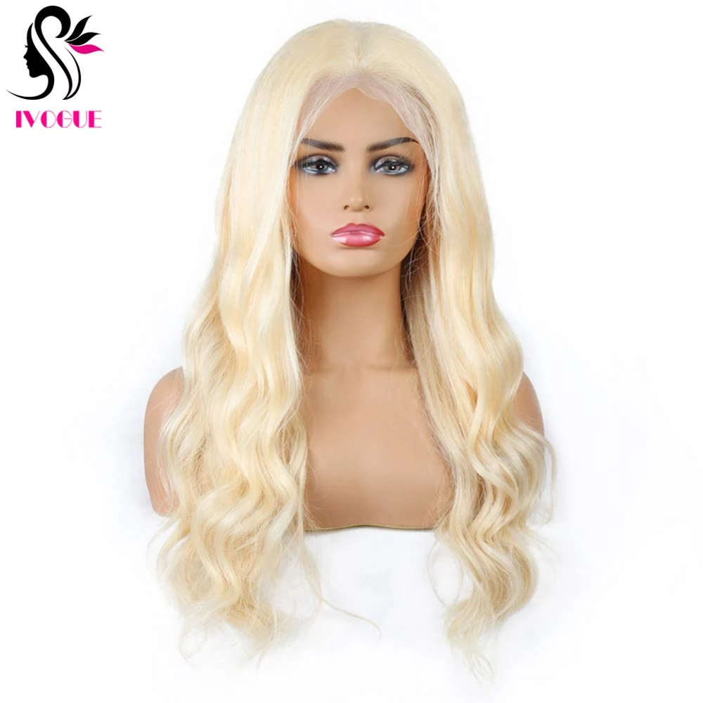 #613 Blonde Silk Base Full Lace Wig Human Hair 5”x4.5“ Silk Top Wig Body Wave Brazilian Remy Hair Transparent Lace Wig for Women