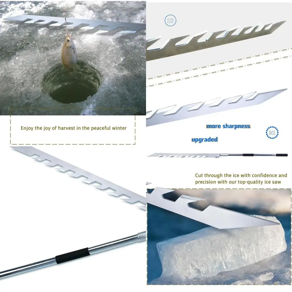 

Second Generation 41 Inch Folding Ice Saw with Enhanced Cutting Edge,for Ice Fishing,Lgloo,Ice House,Camp,5mm Thick Steel Saw, E