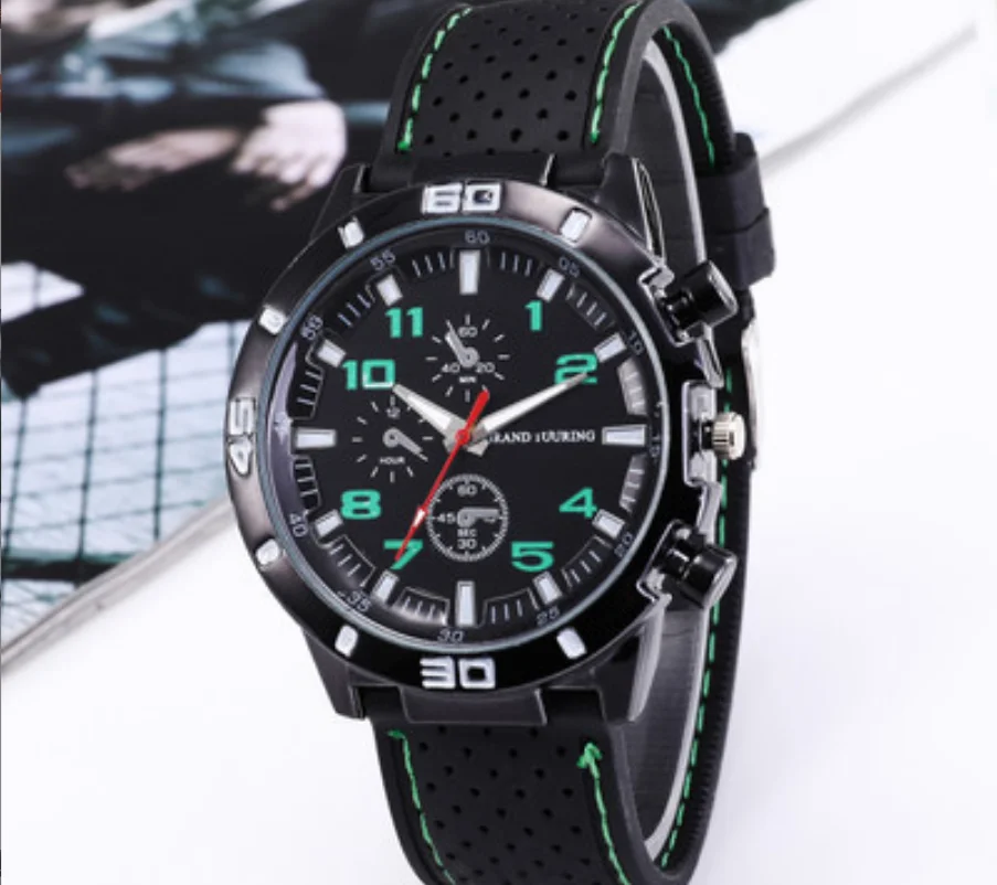 

Sports silicone fashion racing business quartz men's watch watch