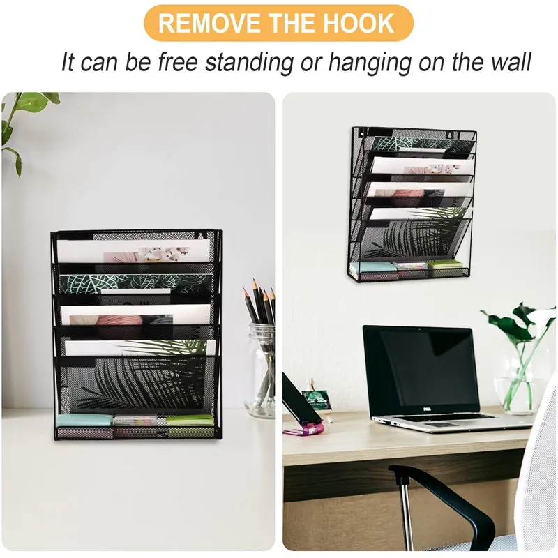 New Wall Mounted Iron Mesh Desktop File Storage Rack Office Supplies