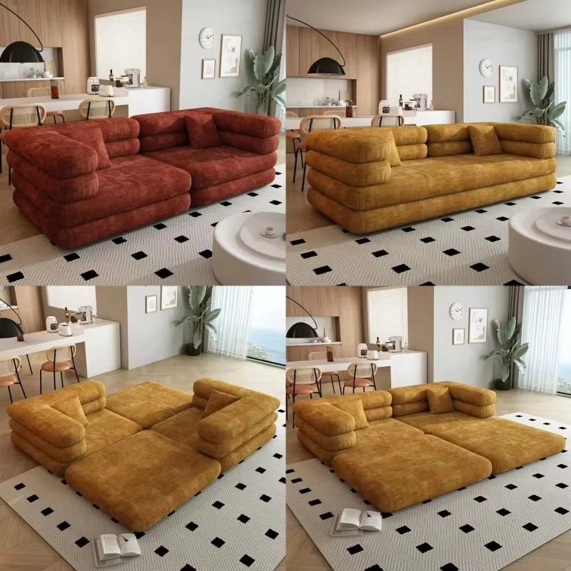 Boneless segmented adjustable movable sofa bed Modern living room furniture