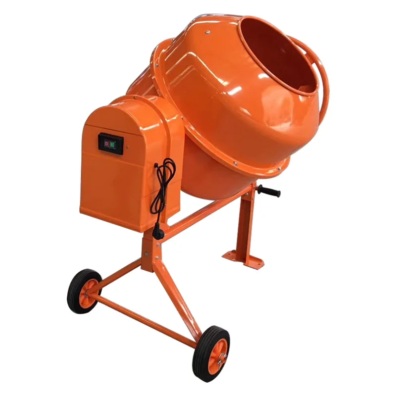 Mini Cement Mixing Drum Carbon Steel Thickened Barrel Stable Rotation Sand Mortar Grout Mixing Small Construction Machinery