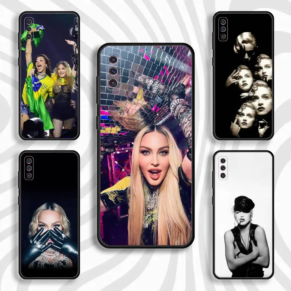 

M-Madonna Phone Case For Samsung S 25,24,23,22,30,21,10,9,Ultra,Plus,Lite,FE,4,5 G Black Soft Case