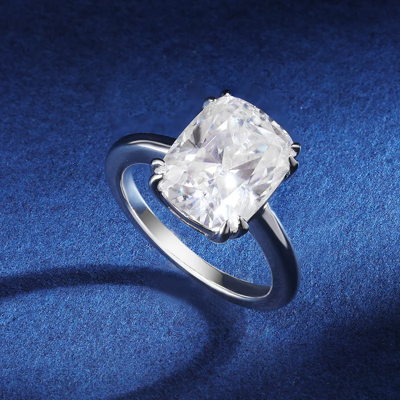 Imagem -02 - Tbcyd-anéis Moissanite para Mulheres Anéis de Noivado Aliança de Casamento Jóias Solitaire Atacado Cor d Corte Almofada S925 Prata 4ct