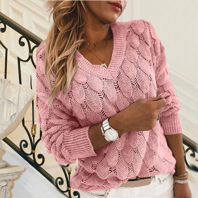 

2025 Faionable Women's Knitted Pullover Sweater Sli Autumn Season Camere-like Material Other Material 00% Ladies Swe...