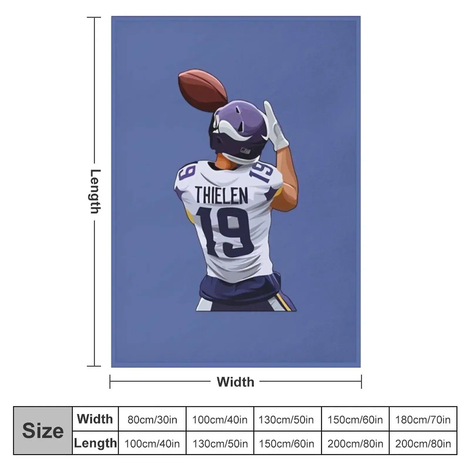 Thielen#19 Wide Receiver Throw Blanket Decorative Throw Winter beds Blankets