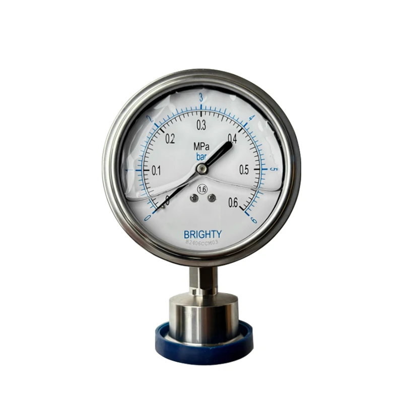 

Мембранный манометр PYTHN-98F06 Санитарный мембранный ударопрочный манометр Патрон: 50,5