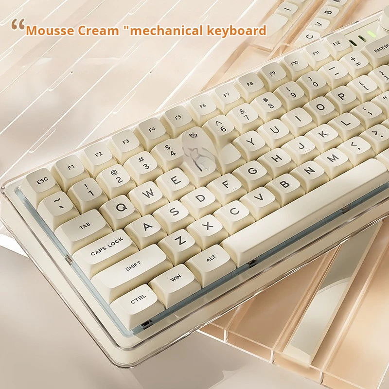 82 Cute Candy Mechanical Keyboard Mouse Set Wireless Bluetoot Keyboard Female Office Games Mahjong Music Esports Games Keyboard