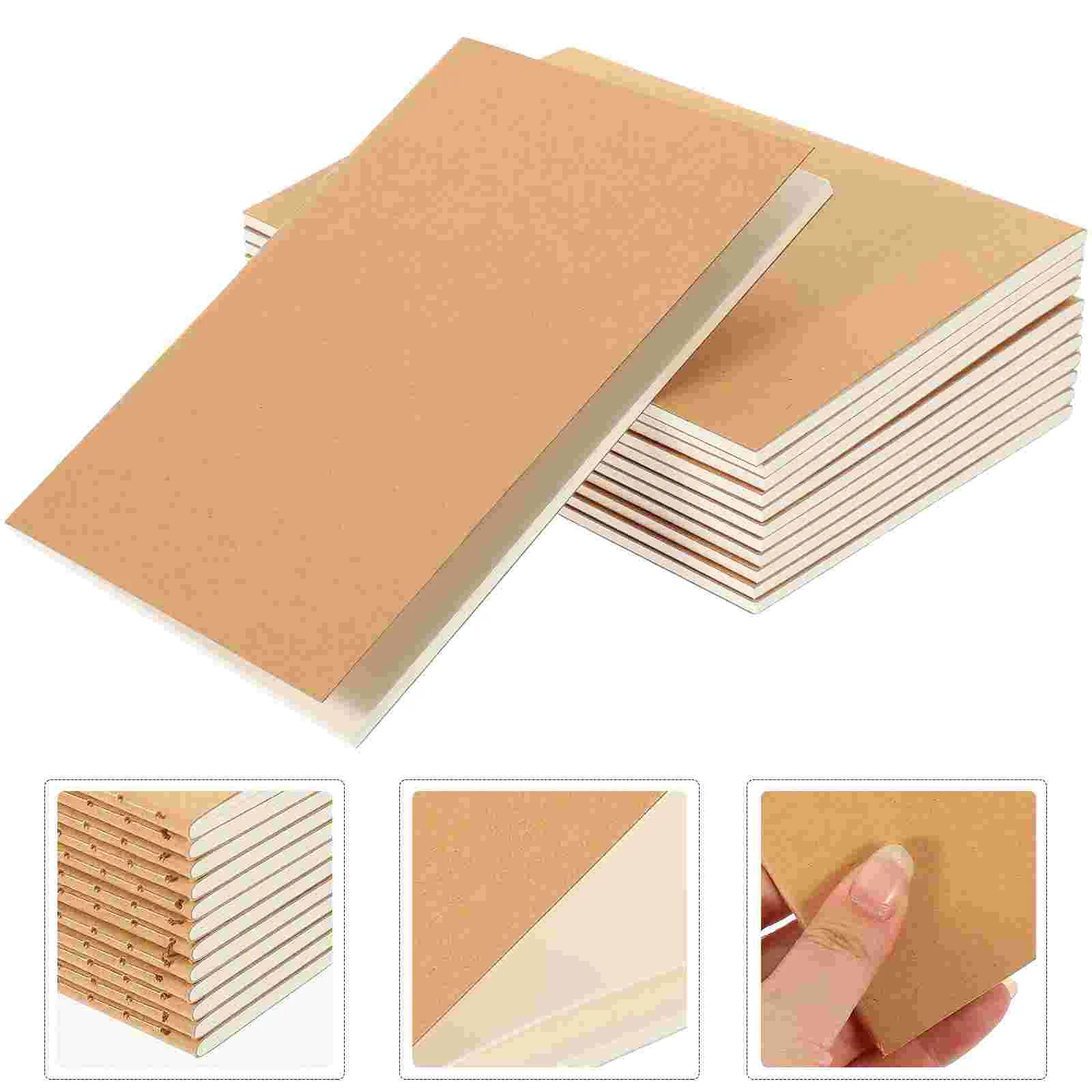 12PCS A6 Kraft Notebooks Kraft Paper Notebooks Blank Cover Kraft Journals for Students Home Office Supplies £¨ 140X100MM £©