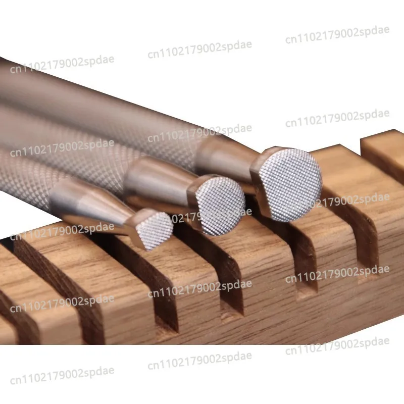 304 Stainless Steel Leather Carving Stamps Set - Flat Mesh/Horse Hoof/Background Patterns Tool For Vegetable-Tanned Leather