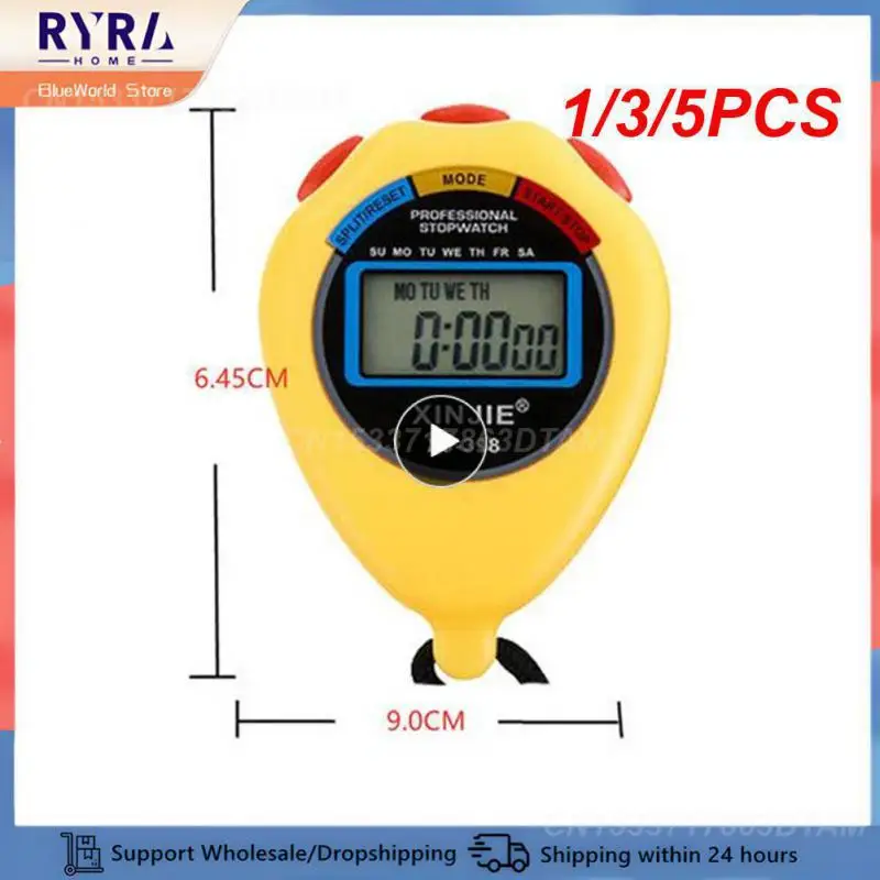 1/3/5PCS Classic Waterproof Digital Professional Handheld LCD Handheld Sports Stopwatch Timer Stop Watch With String For Sports