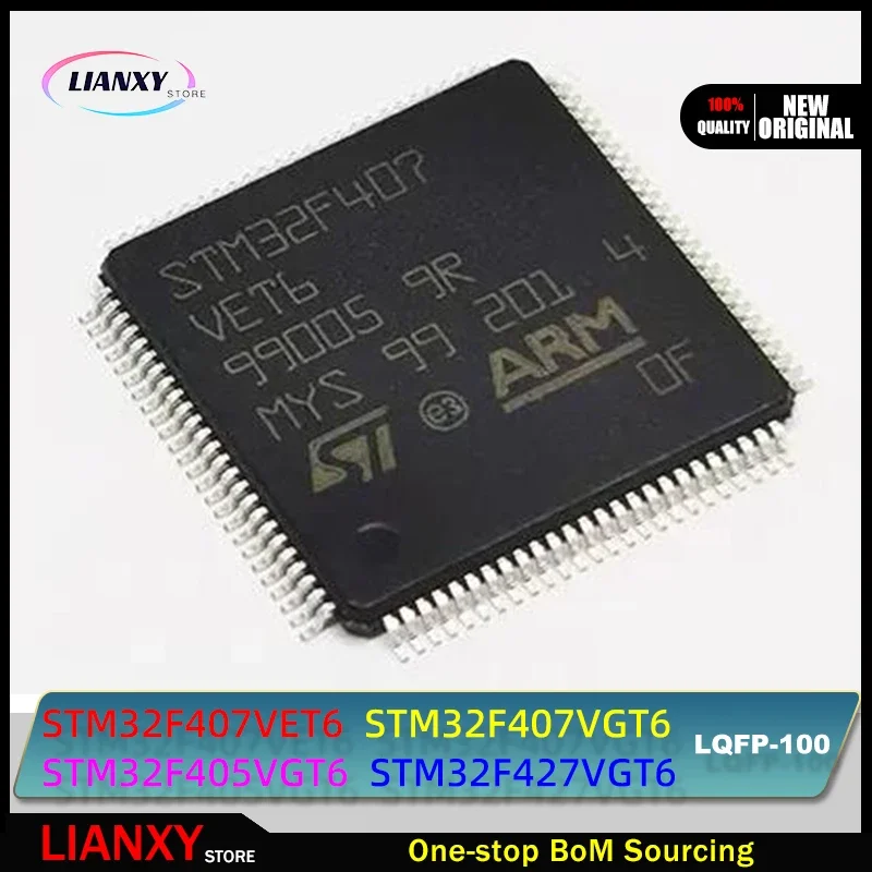 5pcs LQFP-100 STM32F407VET6 STM32F407VGT6 STM32F405VGT6 STM32F427VGT6 STM32F Microcontrollers New Original