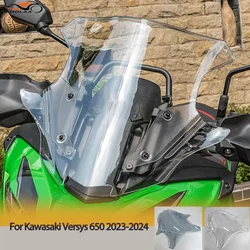 Windscreen Windshield For Kawasaki Versys 650 2023-2024 PC Materia Flyscreen Motorcycle Wind Deflector Motocorss Accessories