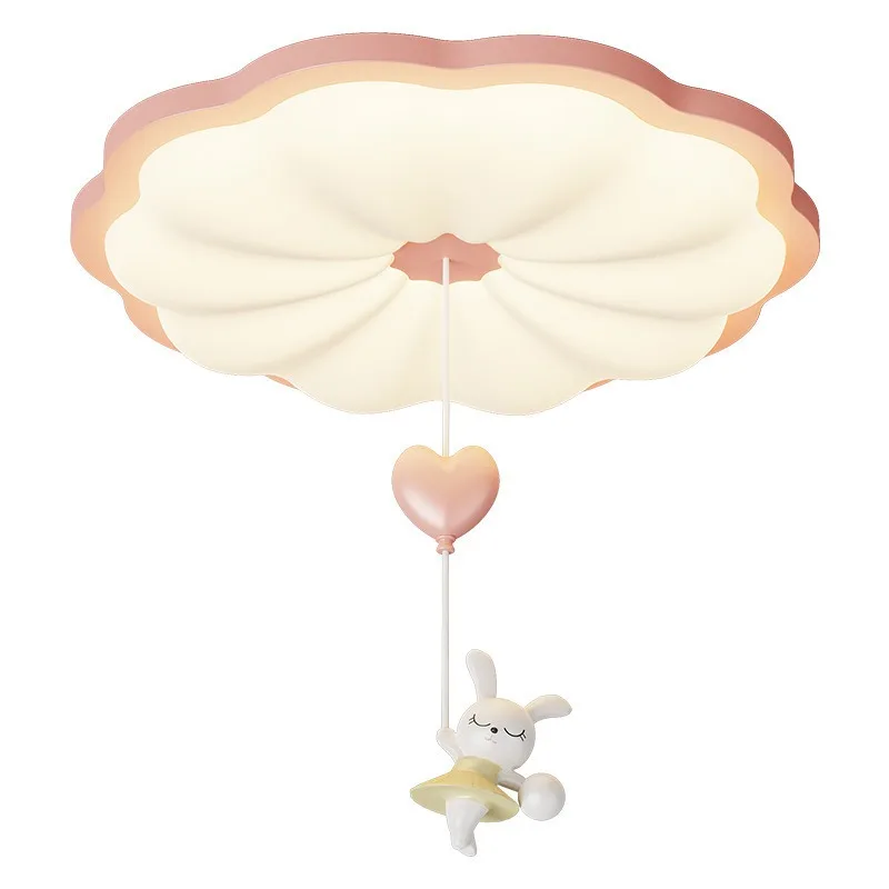 Full spectrum eye protection light, cream wind pink room bedroom ceiling light, warm cartoon master bedroom light